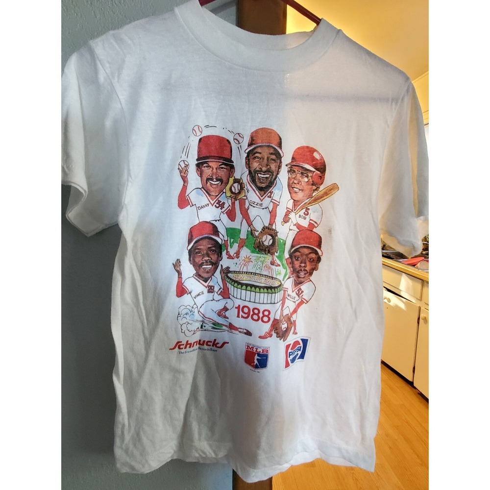 Vtg 1988 Anvil St. Louis Cardinals Baseball Team T Shirt White Small USA Made
